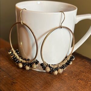 Y2K Chunky BOHO Style Gold and Black Hoop Earrings